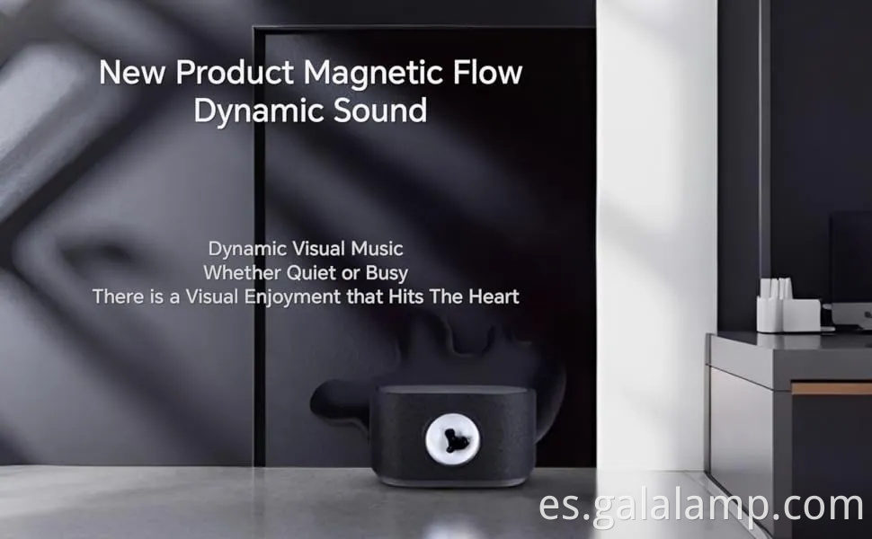 Visualizador de sonido ferrofluid con altavoz ferrofluid y ritmo musical